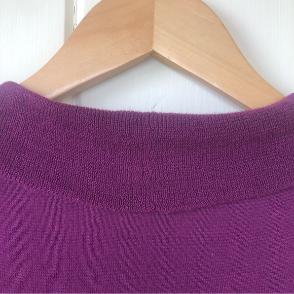J CREW Factory Plum Ruffle Front Open Cardigan - Picture 4 of 8
